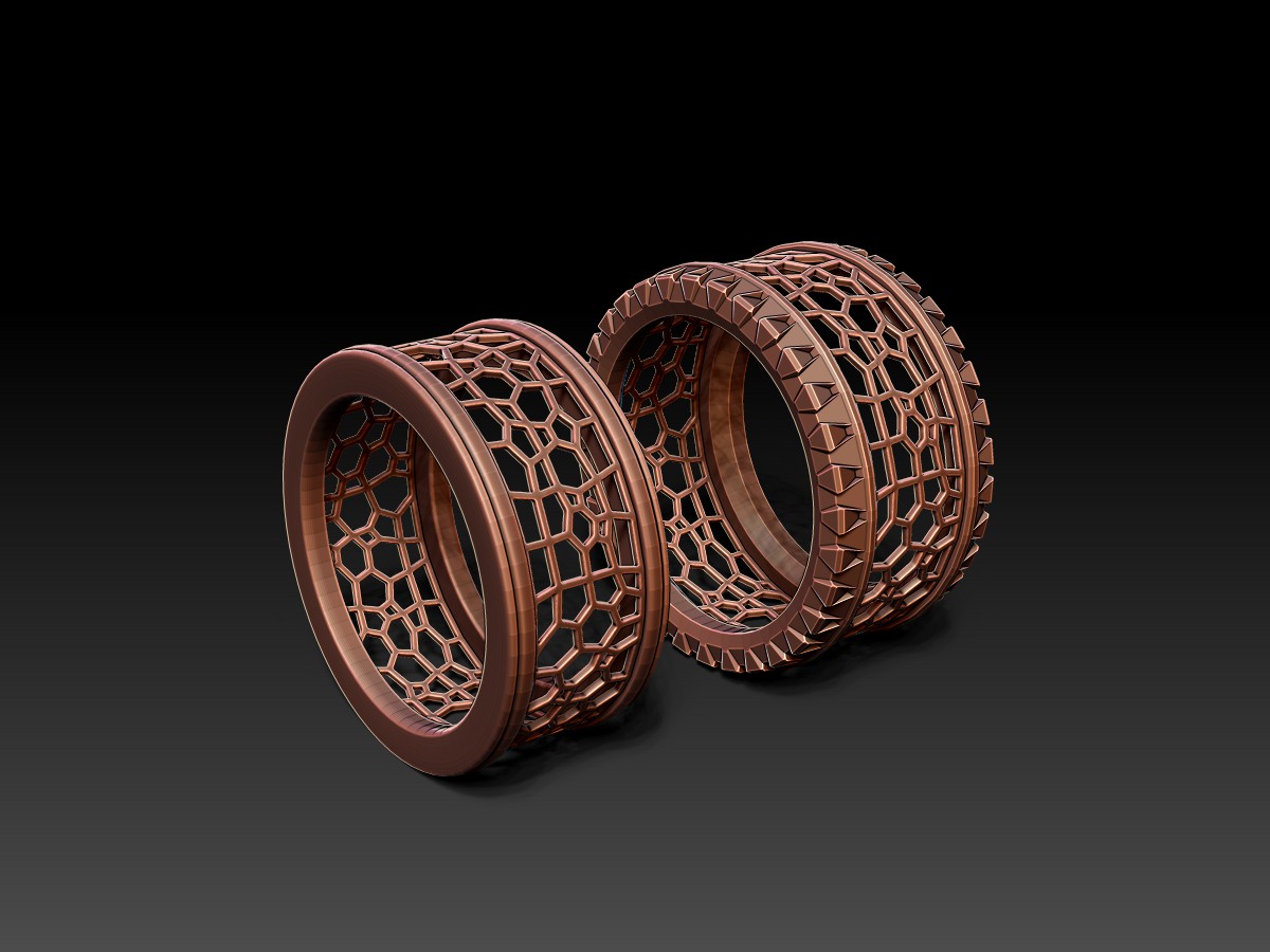 Wireframe Rings. Jewellery Rendering.